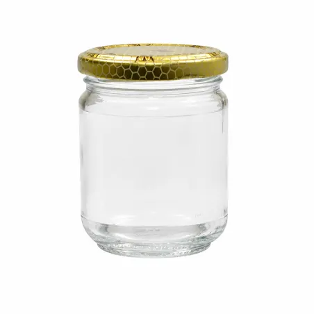 20 pots verre 250g + couvercles pour miel et conserves