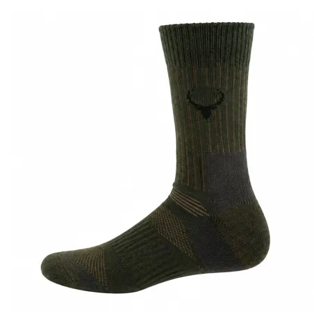 Chaussettes mi-hautes kaki laine mérino - chasse & élevage