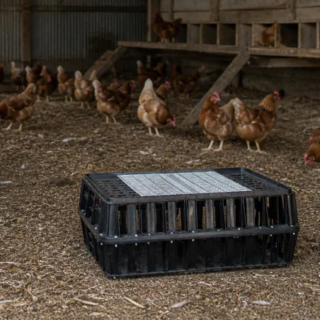 Caisse de transport empilable pour volailles - 85x50x30 cm