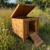 Nichoir-abri cube pour poules 42x51,5xH43 cm en bois