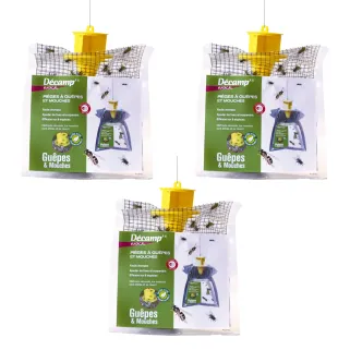 Lot de 3 poches-pièges à mouches écologiques