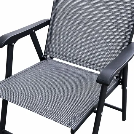 Ensemble apéro 5 pièces pliable acier & textilène