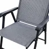 Ensemble apéro 5 pièces pliable acier & textilène