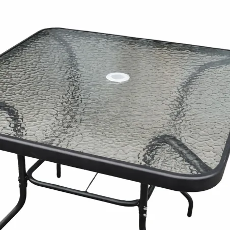 Ensemble apéro 5 pièces pliable acier & textilène