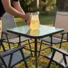 Ensemble apéro 5 pièces pliable acier & textilène