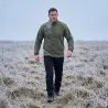 Chemise polaire F1 kaki 220g/m² col zippé polyester