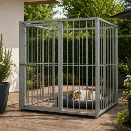 Kit chenil carré 1,5x1,5m - Barreaux acier inoxydable