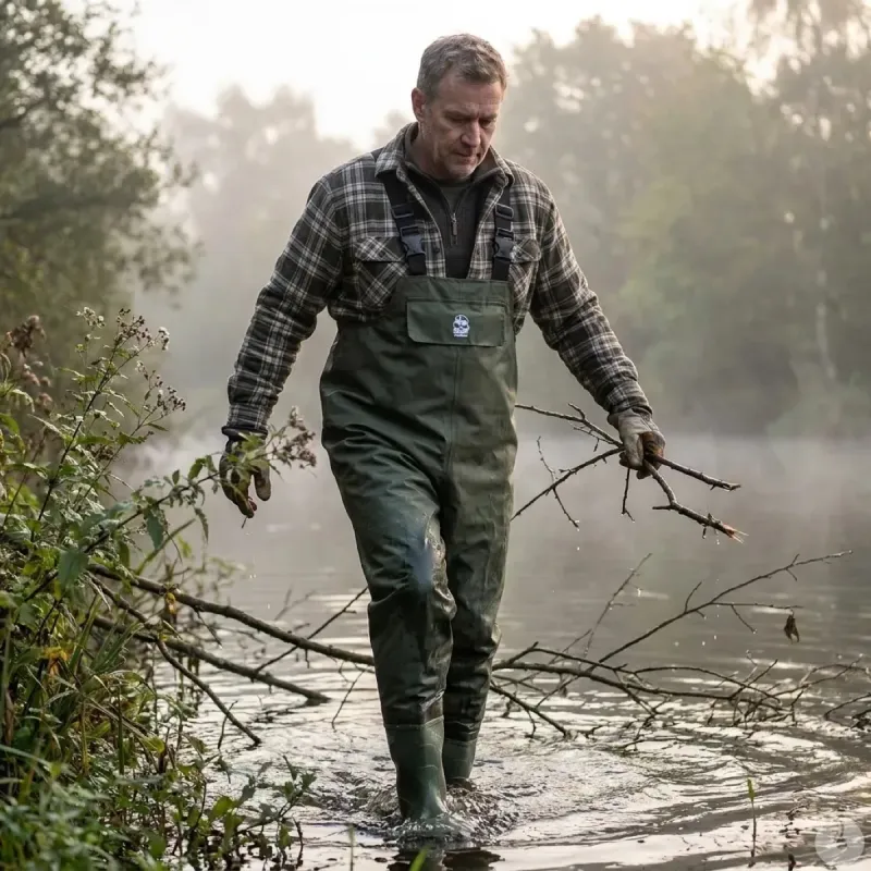 Waders étanches nylon PVC poche ventrale 39-48 crantées