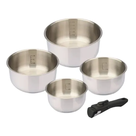 Lot 4 casseroles inox à manche détachable 14-20 cm