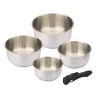 Lot 4 casseroles inox à manche détachable 14-20 cm