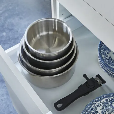 Lot 4 casseroles inox à manche détachable 14-20 cm
