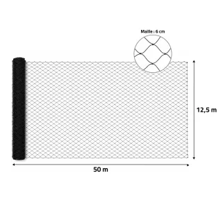 Filet de protection volailles 60mm - 12,5x50m résistant UV