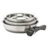 Lot 3 poêles inox 20/24/26 cm pour élevage & jardin