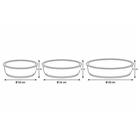 Lot 3 poêles inox 20/24/26 cm pour élevage & jardin