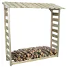Abri à bûches 1,8 stères - Bois traité autoclave 170x46x182 cm