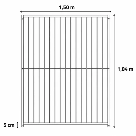 Panneaux de chenil à barreaux acier inoxydable 1,5 m ou 2m Hauteur 184 cm