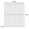 Panneaux de chenil à barreaux acier inoxydable 1,5 m ou 2m Hauteur 184 cm