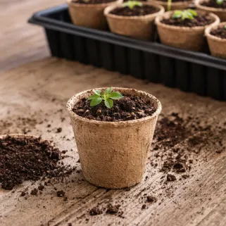 16 pots biodégradables Ø6cm pour semis écologiques