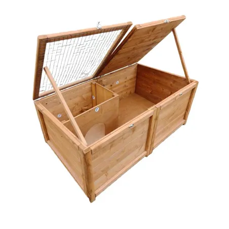Abris poussins bois 2 espaces - 83x49x36 cm éleveurs