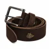 Ceinturon cuir marron à motif sanglier décoratif 35mm