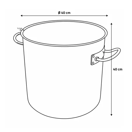 Marmite inox grande capacité 50L - diamètre 40 cm
