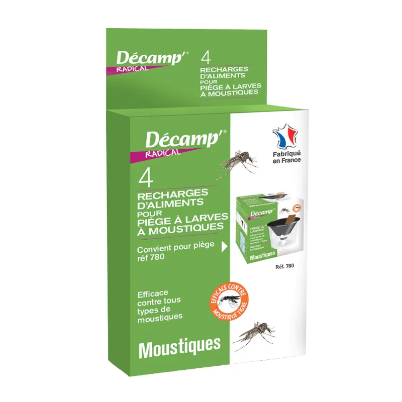 4 recharges piège larves moustiques sans insecticide