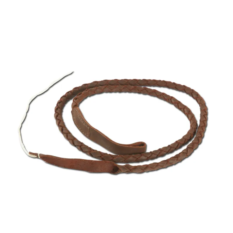 Tresse cuir bovin pour fouet - 124 cm + manche bois