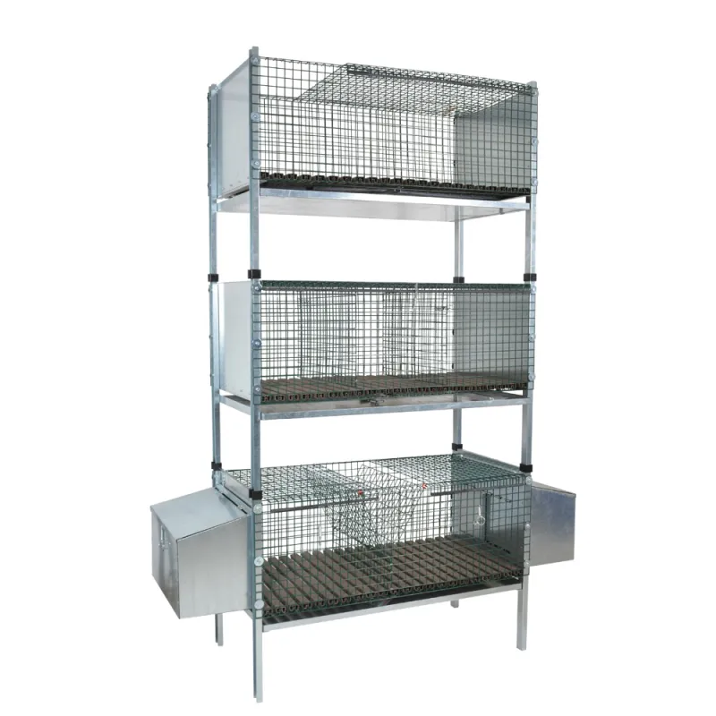 Kit 3 cages élevage lapins 102x50x190 cm superposables