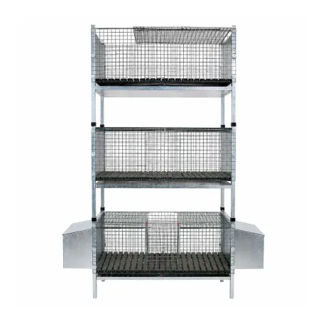 Kit 3 cages élevage lapins 102x50x190 cm superposables