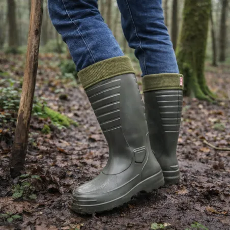 Bottes EVA isolantes étanches kaki - Tailles 40 à 47