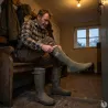 Chaussettes montantes kaki motifs cerf/canard