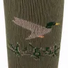 Chaussettes montantes kaki motifs cerf/canard