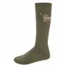Chaussettes montantes kaki motifs cerf/canard