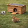 Clapier lapin en épicéa 60x40x40 cm - Naturel