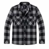 Chemise Homme Flanelle Brandit® - Carreaux Noir/Gris