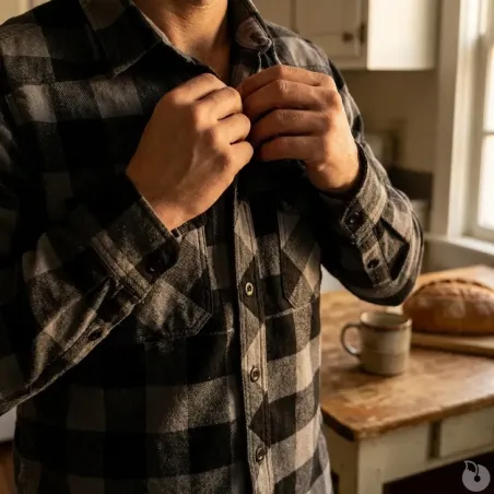 Chemise Homme Flanelle Brandit® - Carreaux Noir/Gris