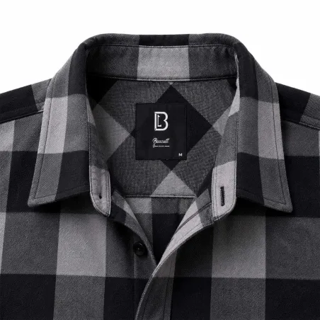 Chemise Homme Flanelle Brandit® - Carreaux Noir/Gris