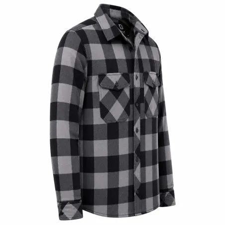 Chemise Homme Flanelle Brandit® - Carreaux Noir/Gris