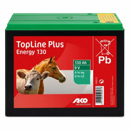 Pile 9V 130 Ah pour électrificateur de clôture animale