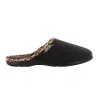 Mules Tara noires peau de pêche bordure léopard