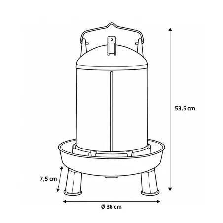 Abreuvoir 14L sur pied vert pour volailles - Pratique