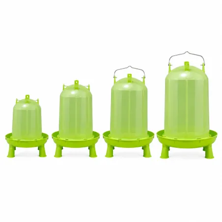 Abreuvoir 14L sur pied vert pour volailles - Pratique
