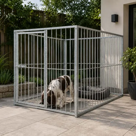 Chenil acier 1,5x2m - Kit complet sécurisé extérieur