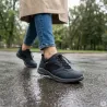 Baskets Duru cuir bleu marine imperméables à élastique