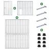 Chenil acier 1,5x2m avec porte 1,5m pour niche