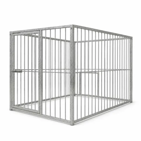 Chenil acier 1,5x2m avec porte 1,5m pour niche