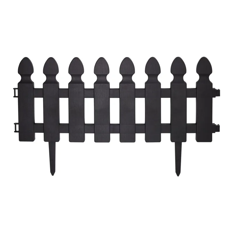 Clôtures jardin noires 50x30 cm - Lot de 6 résistantes
