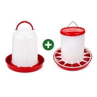 Kit abreuvoir 8L + mangeoire 9kg pour volailles