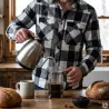 Chemise homme Brandit® carreaux noir/blanc - flanelle coton