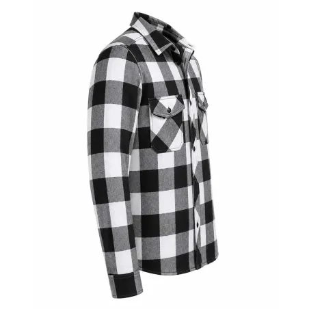 Chemise homme Brandit® carreaux noir/blanc - flanelle coton